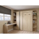 Dormitorio con cama abatible, armario, estantería, escritorio y zapatero Ref YC536