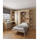 Dormitorio con cama abatible, armario, estantería, escritorio y zapatero Ref YC536