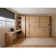 Dormitorio con cama abatible, escritorio, armario, estantería y zapatero Ref YC537