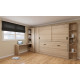Dormitorio con cama abatible, escritorio, armario, estantería y zapatero Ref YC537