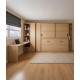 Dormitorio con cama abatible, escritorio, armario, estantería y zapatero Ref YC537