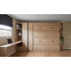 Dormitorio con litera abatible, armario, estantería, zapatero y escritorio Ref YC538