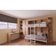 Dormitorio con litera abatible, armario, estantería, zapatero y escritorio Ref YC538