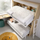 Dormitorio con litera abatible, armario, estantería, zapatero y escritorio Ref YC538