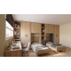 Dormitorio puente con camas, armarios y escritorio Ref YC539