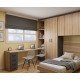 Dormitorio puente con camas, armarios y escritorio Ref YC539