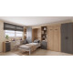 Dormitorio con camas abatibles, armarios, estanterías y escritorio Ref YC540