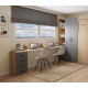 Dormitorio con camas abatibles, armarios, estanterías y escritorio Ref YC540