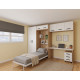 Dormitorio con cama abatible vertical con altillo, puente, armario y escritorio Ref Z24-29