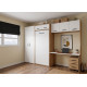 Dormitorio con cama abatible vertical con altillo, puente, armario y escritorio Ref Z24-29