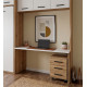 Dormitorio con cama abatible vertical con altillo, puente, armario y escritorio Ref Z24-29