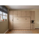 Dormitorio cama matrimonial abatible con altillo y armarios laterales Ref YC413