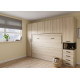 Dormitorio cama matrimonial abatible con altillo y armarios laterales Ref YC413