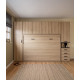 Dormitorio cama matrimonial abatible con altillo y armarios laterales Ref YC413