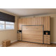 Dormitorio con cama abatible matrimonial, armarios y altillo Ref YC541