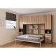 Dormitorio con cama abatible matrimonial, armarios y altillo Ref YC541