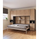Dormitorio con cama abatible matrimonial, armarios y altillo Ref YC541