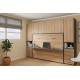 Dormitorio con cama abatible matrimonial con escritorio, armarios y altillo Ref YC542