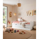Cama compacta desplazable con arrastre fabricada en madera de pino Ref TA02