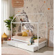 Cama infantil con forma de casa fabricada en madera de pino Ref TA03