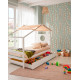 Cama infantil con forma de casa fabricada en madera de pino Ref TA04