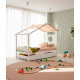 Cama infantil con forma de casa fabricada en madera de pino Ref TA04